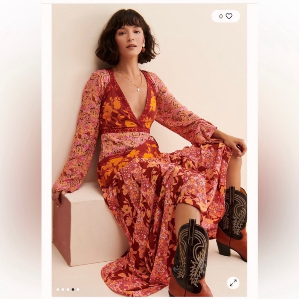 Free People Tilda Wrap Floral Maxi Dress, Size S, NWT